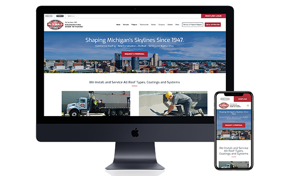 Professional website design for roofing companies.