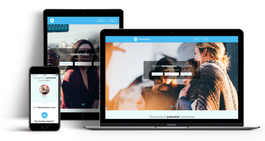 Custom website design for Roommates.com by SPARK